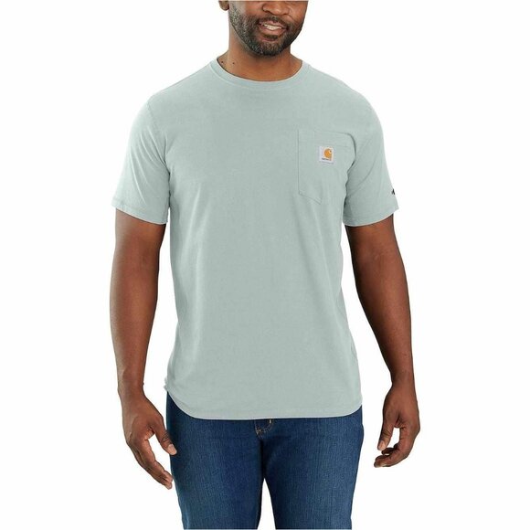 Carhartt Force Men's 4XL Relaxed Fit Midweight Short Sleeve Pocket T-Shirt Dew D - Picture 1 of 3